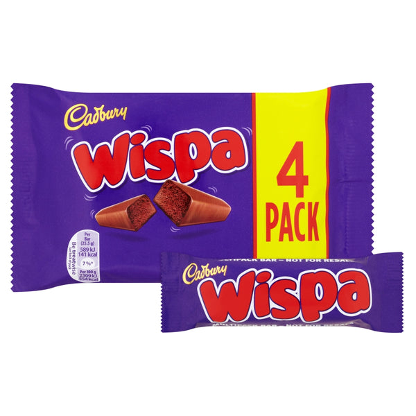 Cadbury Wispa Chocolate Bar 4 Pack 94.8g 11 x (4 x 23.7g)