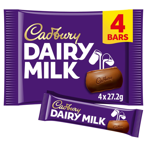 Cadbury Dairy Milk Chocolate Bar 4 Pack 108.8g