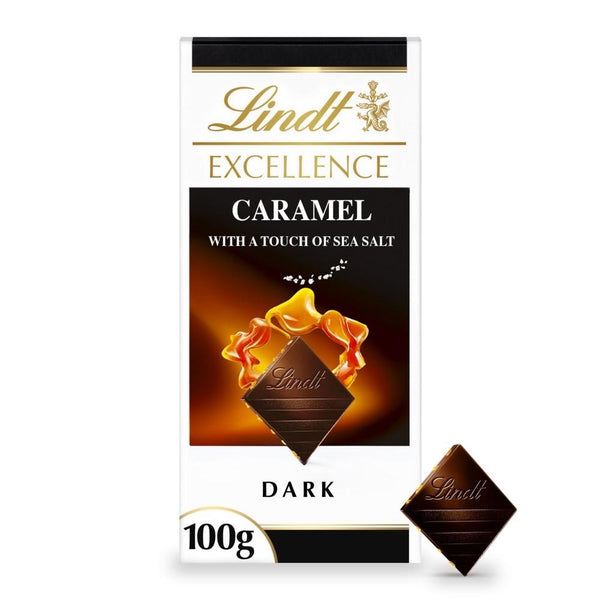 Lindt Excellence Dark Caramel and Sea Salt Chocolate Bar 100g 20 x 100g Bars
