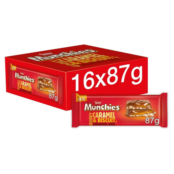 Munchies Caramel and Biscuit Chocolate Sharing Bar 87g x 16 16 x 87g Bars