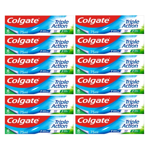 Colgate Triple Action Toothpaste, 12 units x 75ml