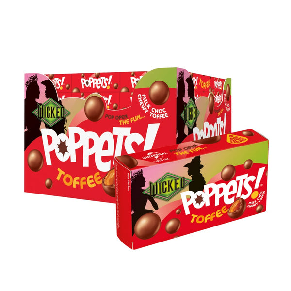 Poppets Milk Choc Coated Chewy Toffee Box 39g x 36