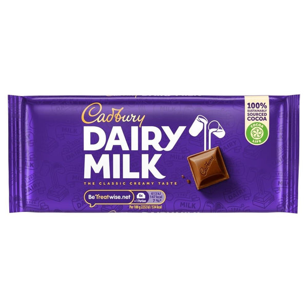 Cadbury Dairy Milk Chocolate Bar 110g 21 x 110g Bars