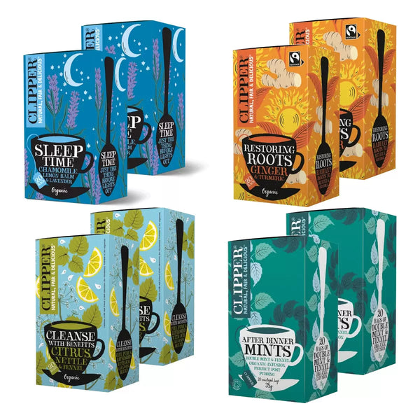 Clipper Organic Infusions Tea Bags Mixed Pack, 8 x 20 Pack