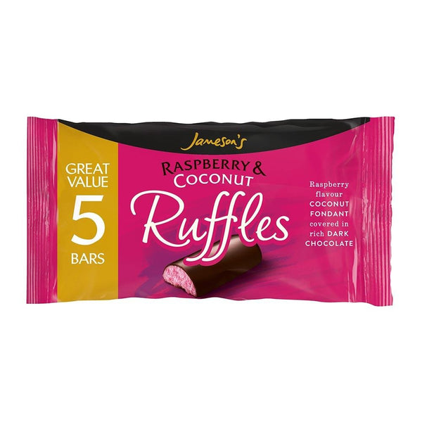 Jameson's Raspberry & Coconut Ruffles 5 Pack 14 x 130g Packs