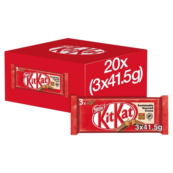 Kit Kat 4 Finger Milk Chocolate Bar Multipack 41.5g 3 Pack 20 x (3 x 41.5g)