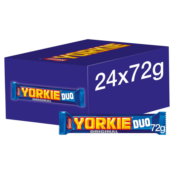 Yorkie Milk Chocolate Duo Bar 72g 24 x 72g Bars
