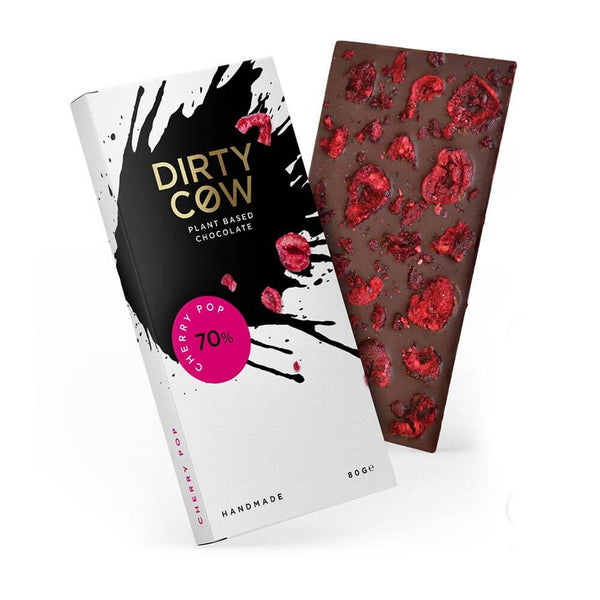 Dirty Cow Cherry Pop Plant Based Chocolate Bar 80g