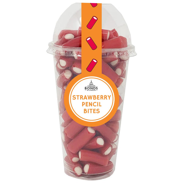 Bonds Strawberry Pencil Bites Candy Cup 270g x 8 Cups