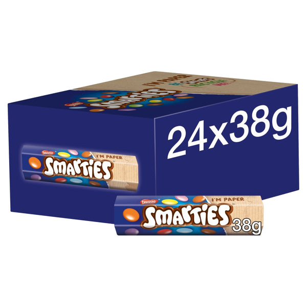 Smarties Milk Chocolate Tube 38g 24 x 38g Tubs