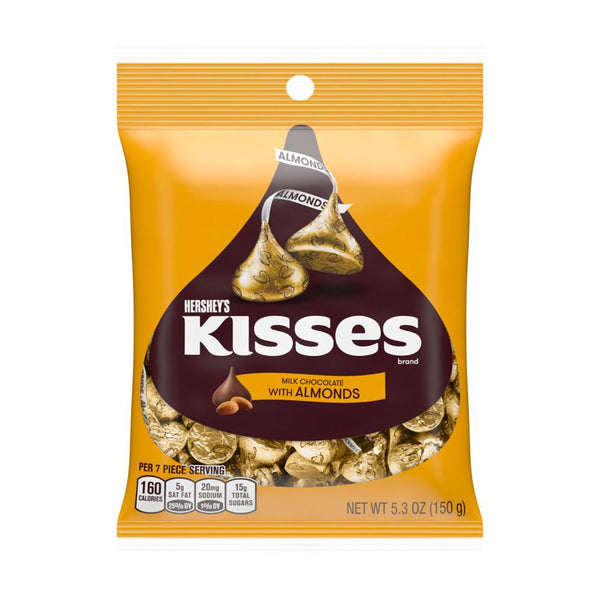 Hershey’s Kisses Milk Chocolate With Almonds Share Bag 12 x 127g Bags