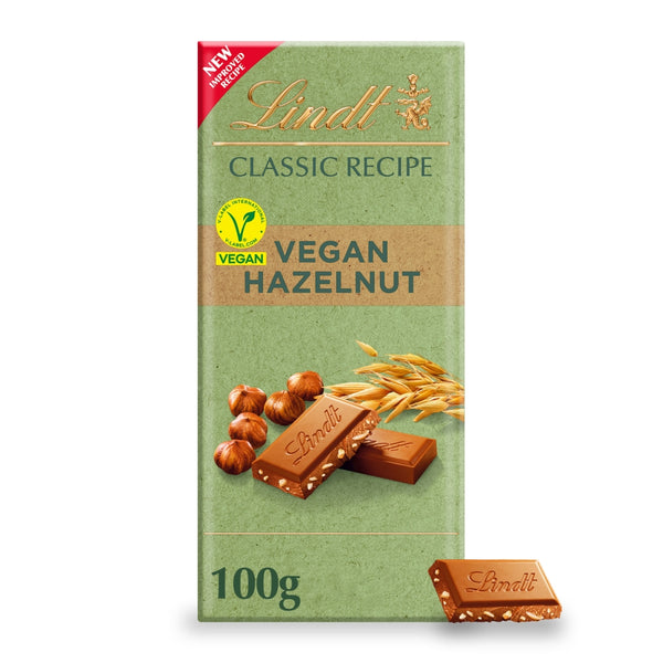 Lindt Classic Recipe Vegan Hazelnut Chocolate Bar 100g x 20 Bars