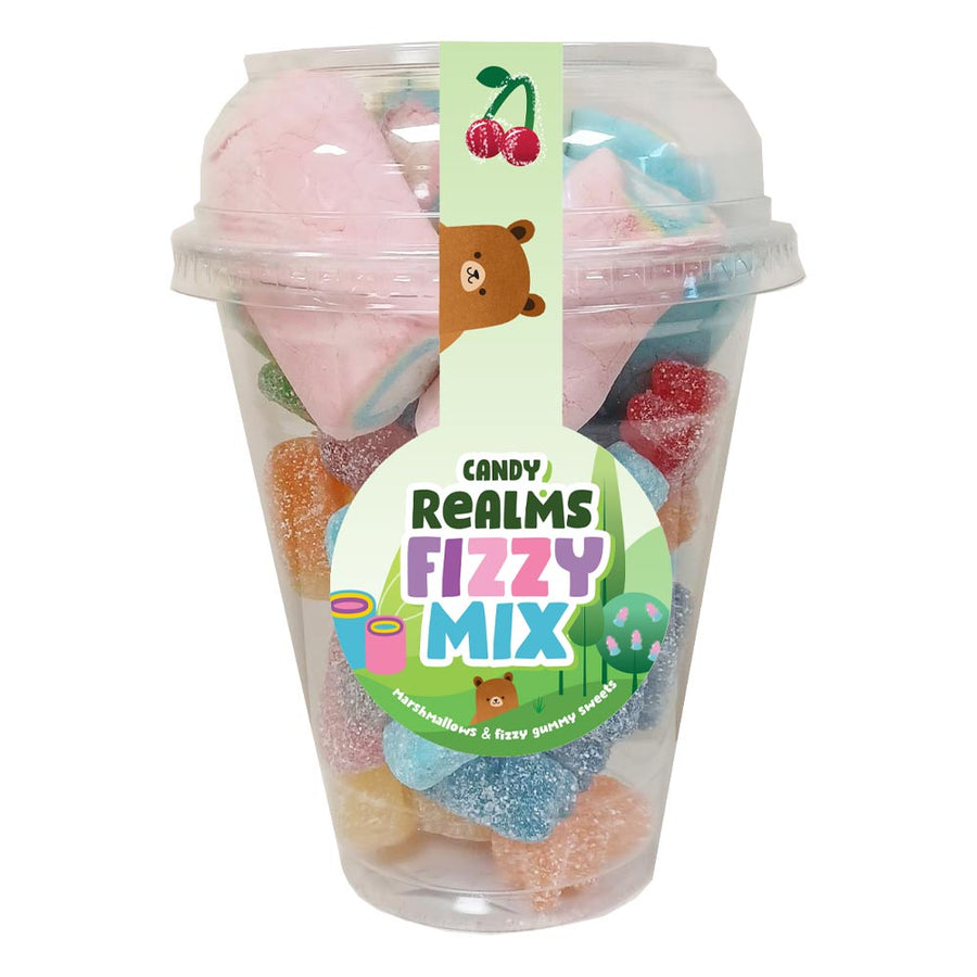 Candy Realms Fizzy Mix Candy Cup 225g x 8 Cups