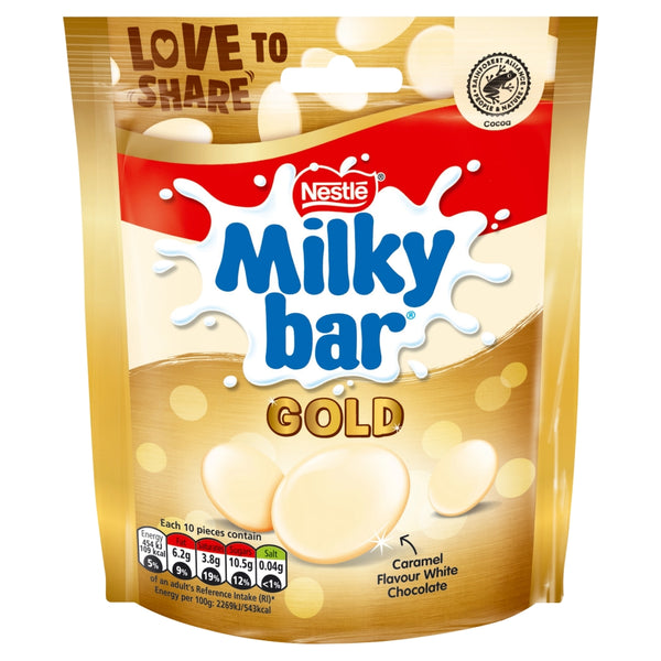 Milkybar Buttons Gold Caramel Flavour White Chocolate Sharing Bag 86g x 11