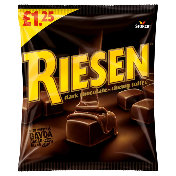 Riesen Dark Chocolate Chewy Toffee Bag 110g x 12 Bags