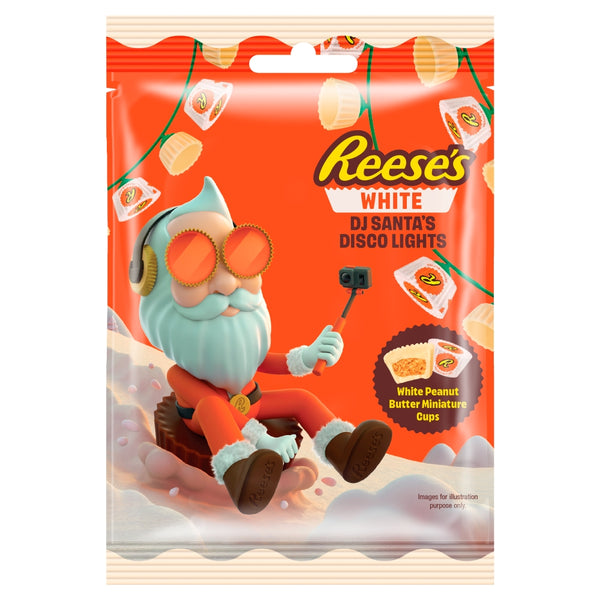 Reese's DJ Santa's Disco Lights White Peanut Butter Miniature Cups 62g 20 x 62g Bag