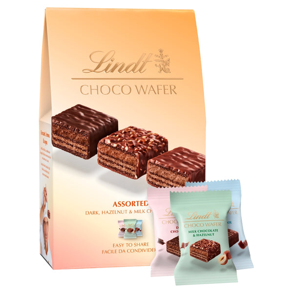 Lindt CHOCO WAFER Assorted Chocolate Sharing Box 138g 1 x 135g Box