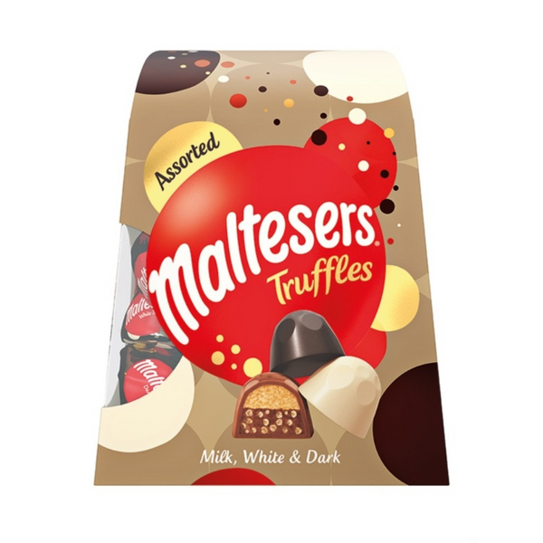 Maltesers Assorted Truffles White, Dark and Milk Chocolate Gift Box of Chocolates 200g 1 x 200g Box