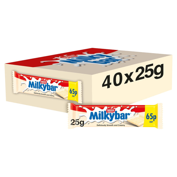 Milkybar White Chocolate Bar 25g PMP 65p x 40 Bars