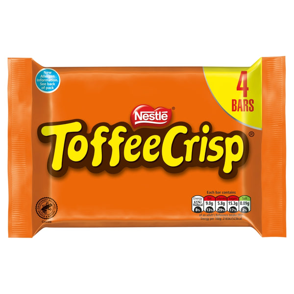 Toffee Crisp Milk Chocolate Bar 4 Pack Multipack 124g 14 x (4 x 31g)