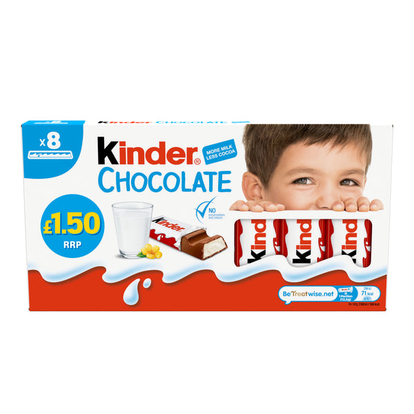 Kinder Chocolate Small Bars 8 Pack 100g £1.50 PMP 10 x 100g Boxes