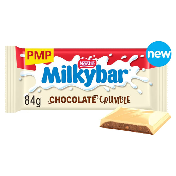 Milkybar Chocolate Crumble White Chocolate Bar 84g x 25 PMP £1.65