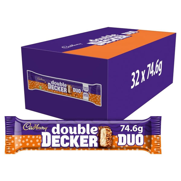 Cadbury Double Decker Duo Chocolate Bar 74g 32 x 74.6g Bars