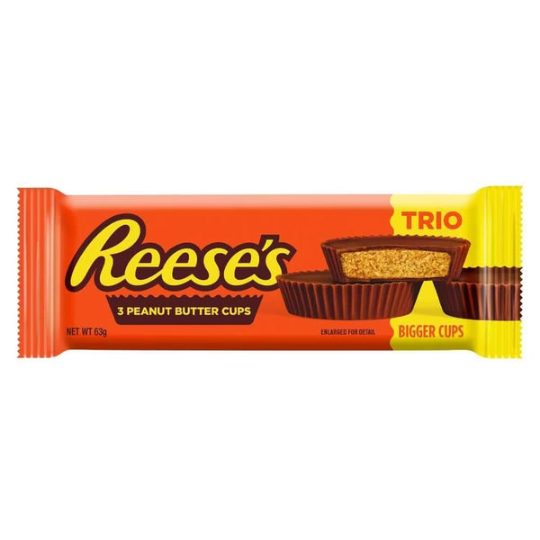 Reese's Peanut Butter Cups Trio 63g 40 x 63g Bars