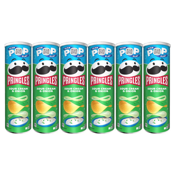 Pringles Sour Cream & Onion, 6 x 185g