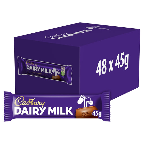 Cadbury Dairy Milk Chocolate Bar 45g x 48 Bars