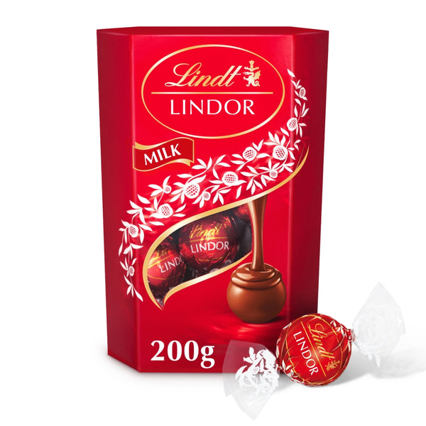 Lindt Lindor Milk Chocolate Truffles Box 200g 1 x 200g Box
