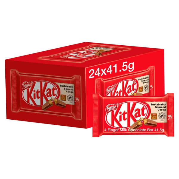 Kit Kat 4 Finger Milk Chocolate Bar 24 x 41.5g Bars 20 x (3 x 41.5g)