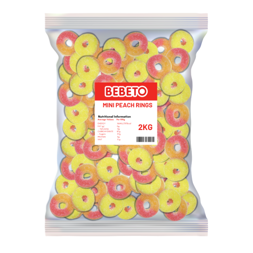 Bebeto Mini Peach Rings 2kg