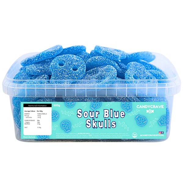 Candycrave Fizzy Blue Skulls Tub 600g