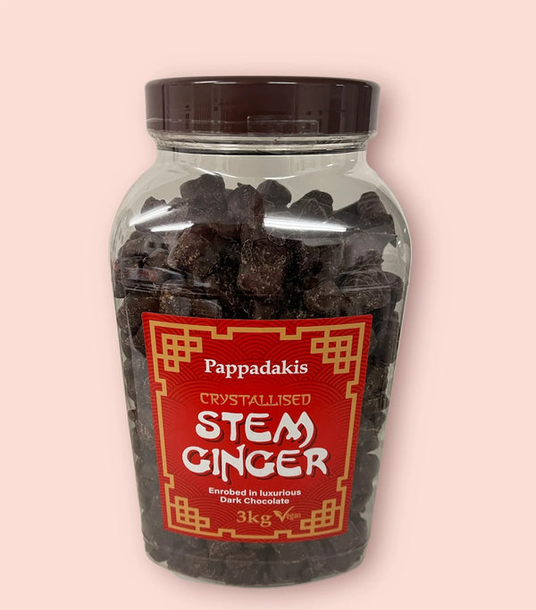 Pappadakis Dark Choc Crystallised Ginger Jar 3kg