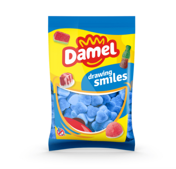 Damel Sour Blue Raspberry Hearts 1kg