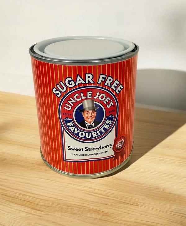 Sugar Free Uncle Joes Sweet Strawberry Gift Tin 120g 1pk