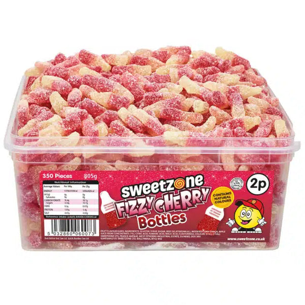 Sweetzone Tub 2p Fizzy Cherry Bottles 805g 350pk