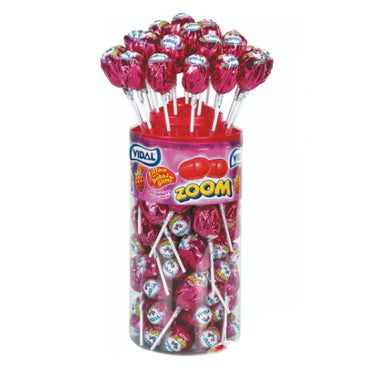 Vidal 50pk Zoom Strawberry Lolly tub