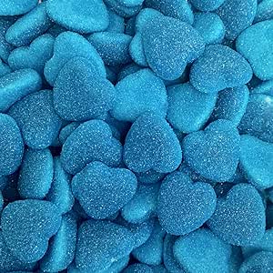 Vidal Jelly Filled Shiny Blue Hearts Tub 150 Count