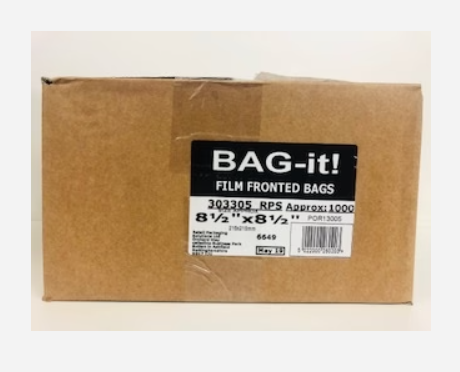 RPS Film Front Bags 8.5" x 8.5" 2.15mm x 215mm 1 x 1000pk