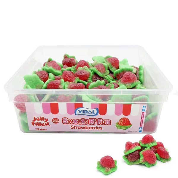 Vidal Jelly Filled Strawberries 5p Tub
