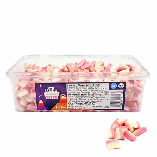 Candy Realms Gummy Teeth 1p Tub 1.02kg
