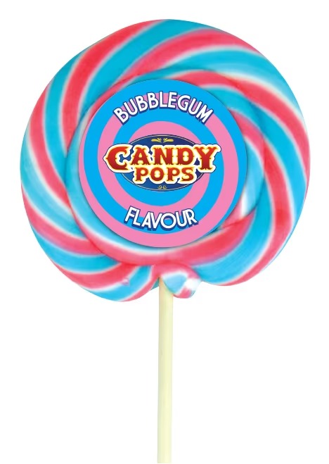 Candy Pops Traditional Bubblegum Wheel Lollipops 75g x 30 Lollies