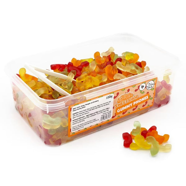 Crazy Candy Factory Sweetshop Gummy Phones 1p Tub