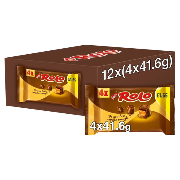 Rolo Milk Chocolate & Toffee Tube 4 Pack Multipack 166.4g PMP £1.65 12 x (4 x 41.6g) Multipacks