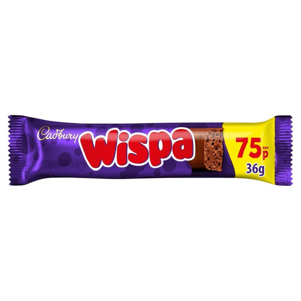 Cadbury Wispa Chocolate Bar 36g 75p PMP 48 x 36g Bars