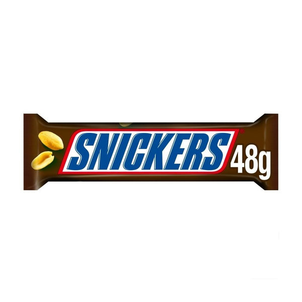 Snickers Caramel, Nougat, Peanuts & Milk Chocolate Snack Bar 48g x 48 Bars