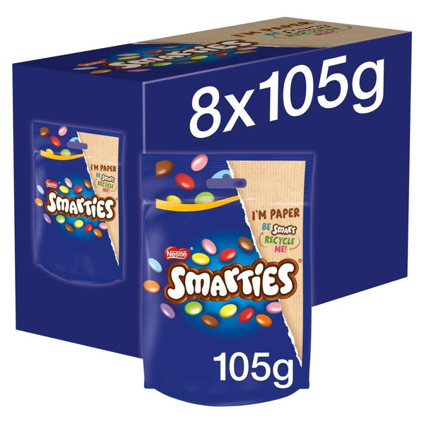 Smarties Milk Chocolate Sharing Bag 105g x 8 Bags