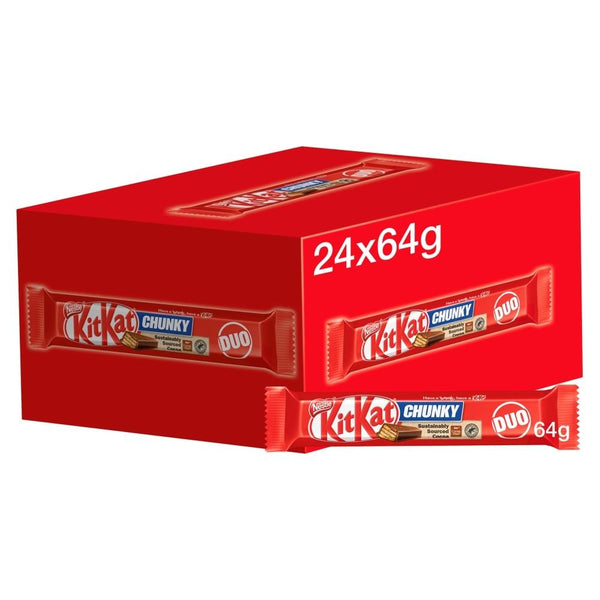 Kit Kat Chunky Duo Milk Chocolate Chocolate Bar 24 x 64g Bars